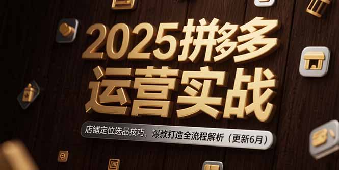 2025拼多多运营实战：店铺定位选品技巧，爆款打造全流程解析(更新6月-桂芽网创