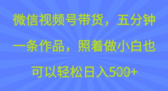 微信视频号带货，五分钟一条作品，照着做小白也可以轻松日入5张-桂芽网创