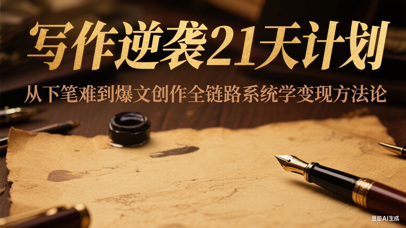 写作逆袭21天计划：从下笔难到爆文创作全链路系统学变现方法论-桂芽网创