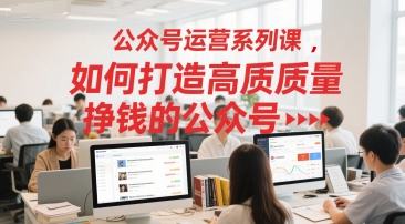 公众号运营系列课，如何打造高质量挣钱的公众号-桂芽网创