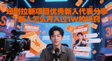 短剧拉新项目优秀新人代表分享新人怎么月入过1W的诀窍-桂芽网创