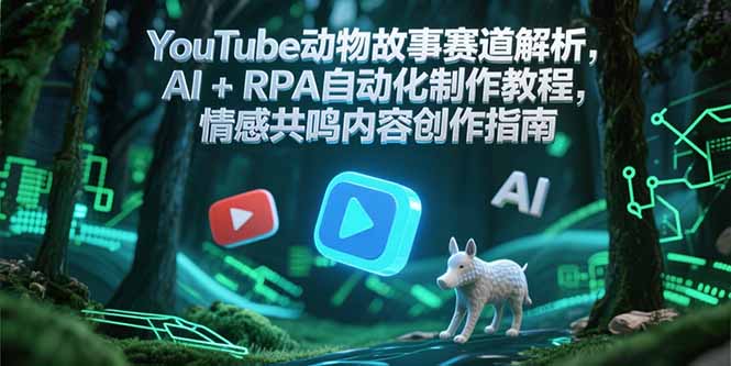 YouTube动物故事赛道解析，AI+RPA自动化制作教程，情感共鸣内容创作指南-桂芽网创