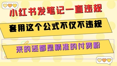 小红书发笔记一直违规，套用这个公式不仅不违规，来的还都是精准的付费粉-桂芽网创