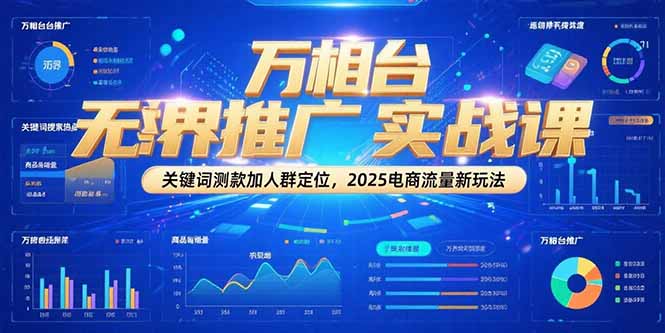 万相台无界推广实战课，关键词测款加人群定位，2025电商流量新玩法-桂芽网创
