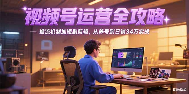 2025视频号运营全攻略，推流机制加短剧剪辑，从养号到日销34万实战-桂芽网创