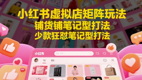 小红书虚拟店矩阵玩法，铺货铺笔记型打法，少款狂怼笔记型打法(更新)-桂芽网创