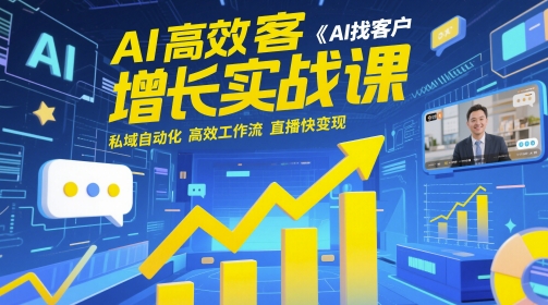 AI高效获客增长实战课，​AI找客户 私域自动化 高效工作流 直播快变现-桂芽网创
