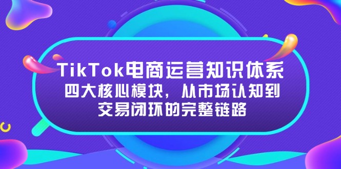 TikTok电商运营知识体系：四大核心模块，从市场认知到交易闭环的完整链路-桂芽网创