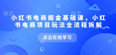 小红书电商掘金课，小红书电商项目玩法全流程拆解(更新5月)-桂芽网创