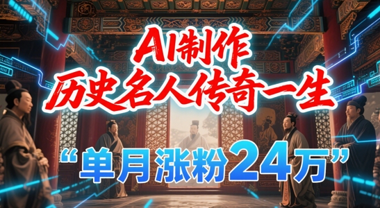 暴力起号！用AI制作历史名人传奇一生，单月涨粉24W，涨粉+变现赛道黑马来了-桂芽网创