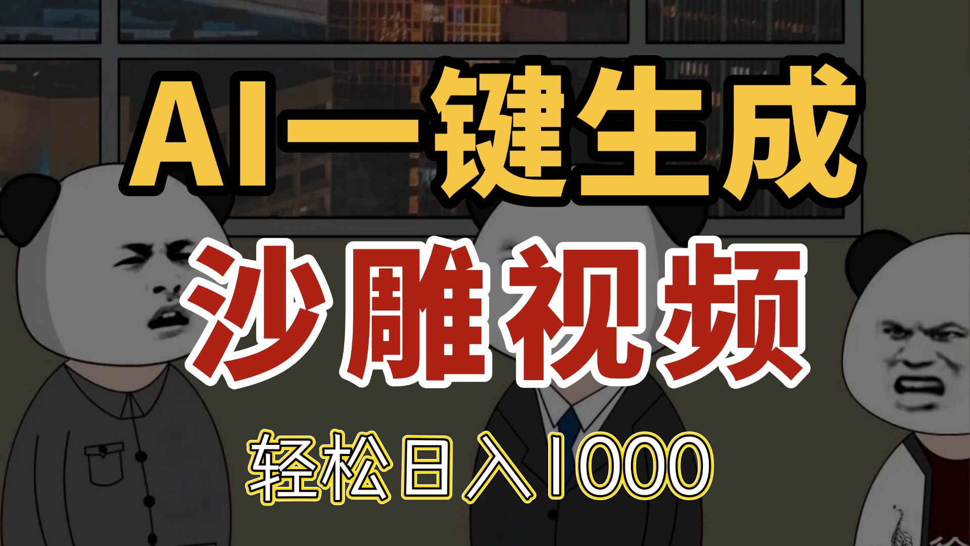 AI一键生成沙雕视频，一条视频千万播放，轻松日入1000-桂芽网创
