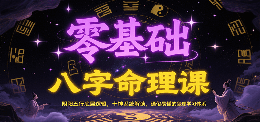 零基础八字命理课：阴阳五行底层逻辑，十神系统解读，通俗易懂的命理学习体系-桂芽网创