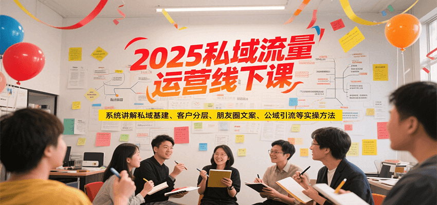 2025私域流量运营线下课，系统讲解私域基建/客户分层/朋友圈文案/公域引流等实操方法-桂芽网创