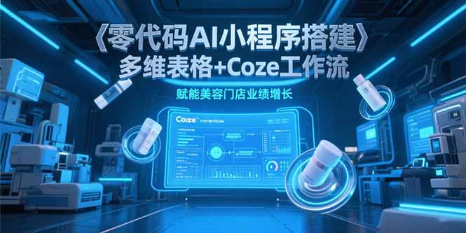 零代码AI小程序搭建，多维表格+Coze工作流，赋能美容门店业绩增长-桂芽网创