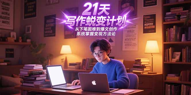 21天写作蜕变计划，从下笔困难到爆文创作，系统掌握变现方法论-桂芽网创