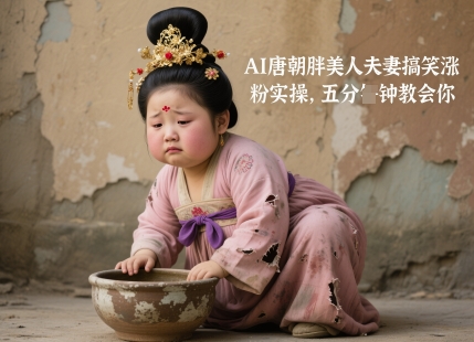 AI唐朝胖美人夫妻搞笑涨粉实操，五分钟教会你-桂芽网创
