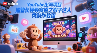 YouTube出海项目，油管长视频赛道之猴子达人秀制作教程-桂芽网创