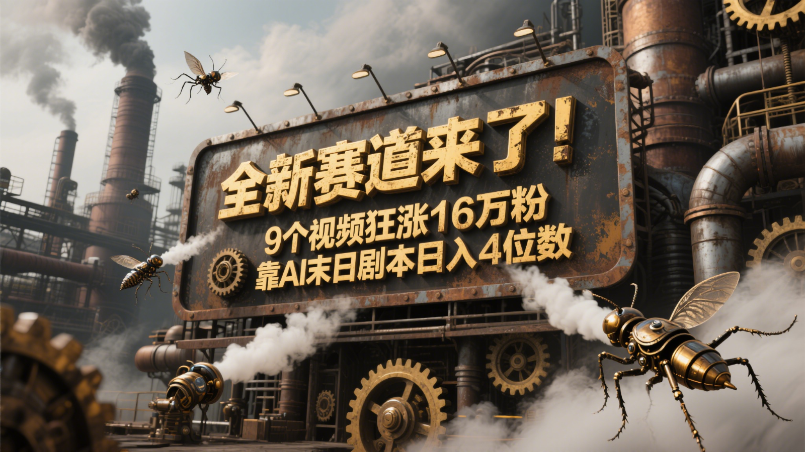 全新赛道来了！9个视频狂涨16万粉，靠AI末日剧本日入4位数，评论区爆肝追更！-桂芽网创