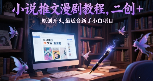 小说推文漫剧教程，二创+原创开头，最适合新手小白项目-桂芽网创