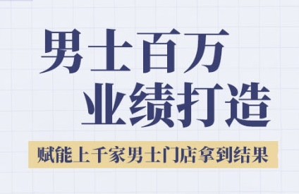 2025男士美业百万业绩打造，赋能上千家男士门店拿到结果-桂芽网创