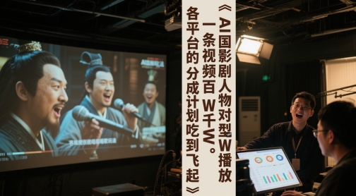 AI三国影视剧人物对口型唱歌玩法，一条视频百W千W播放，各平台的分成计划吃到飞起-桂芽网创