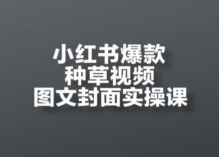 小红书爆款种草视频图文封面实操课，​开店、选品、引流、变现全流程-桂芽网创