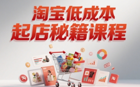 淘宝低成本起店系统课，助你快速起店，实现弯道超车-桂芽网创