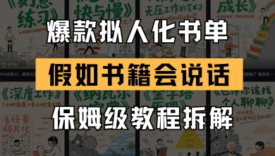 最新爆款拟人化书单玩法，假如书籍会说话，保姆级教程-桂芽网创