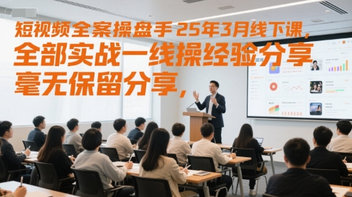 短视频全案操盘手25年3月线下课，全部实战一线操盘手经验分享，毫无保留分享，全是干货-桂芽网创