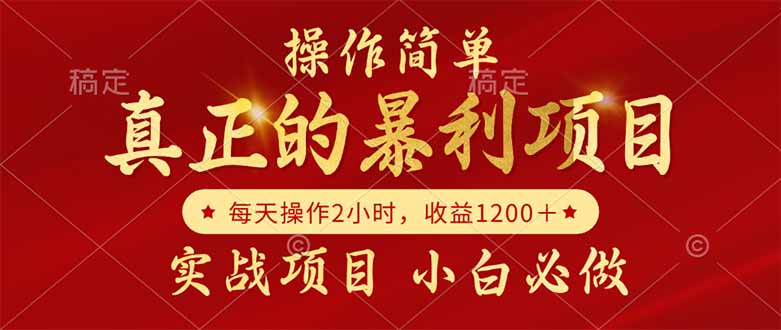 真正的暴利项目，操作简单，每天收益1200＋，自己做老板-桂芽网创