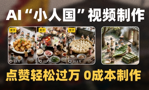 爆款1000W+播放微缩景观迷你小人国AI视频0成本制作全流程教学-桂芽网创
