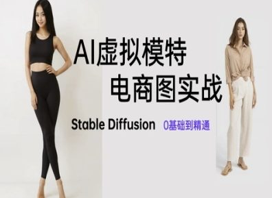 AI虚拟模特电商图实战，AI绘画Stable Diffusion 0基础到精通-桂芽网创