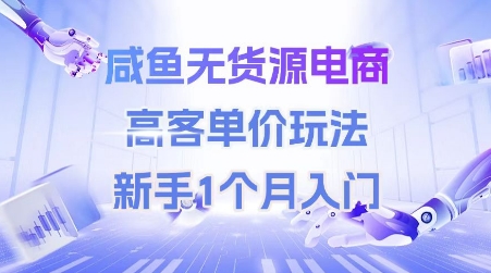 咸鱼无货源电商，高客单价玩法，新手1个月入门-桂芽网创