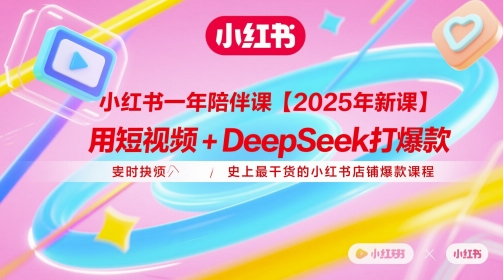 小红书一年陪伴课【2025年新课】，用短视频+deepSeek打爆款，史上最干货的小红书店铺爆款课程-桂芽网创
